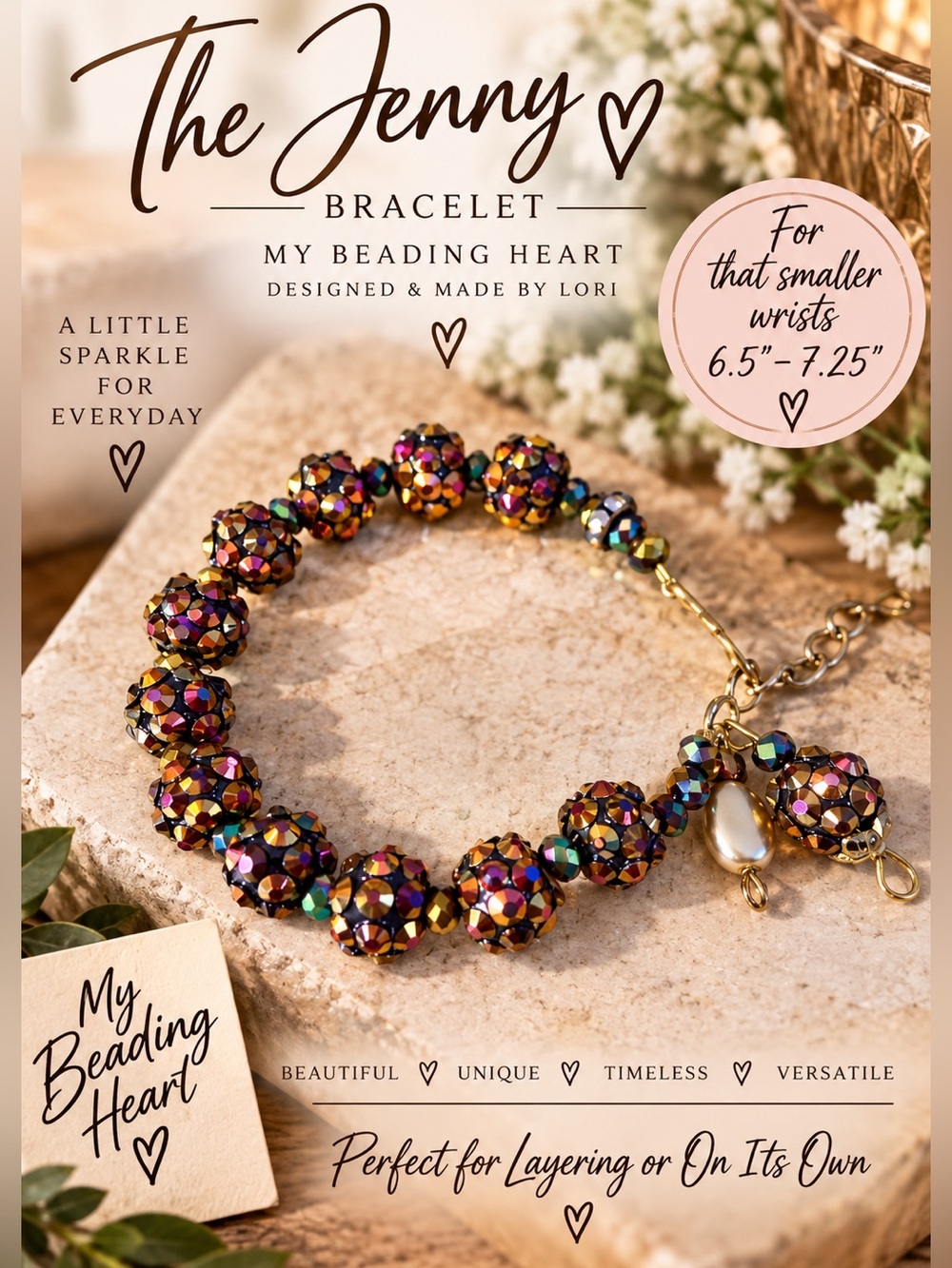 The Jenny Bracelet with A Dazzling Multicolor Beaded Bracelet  NWT
